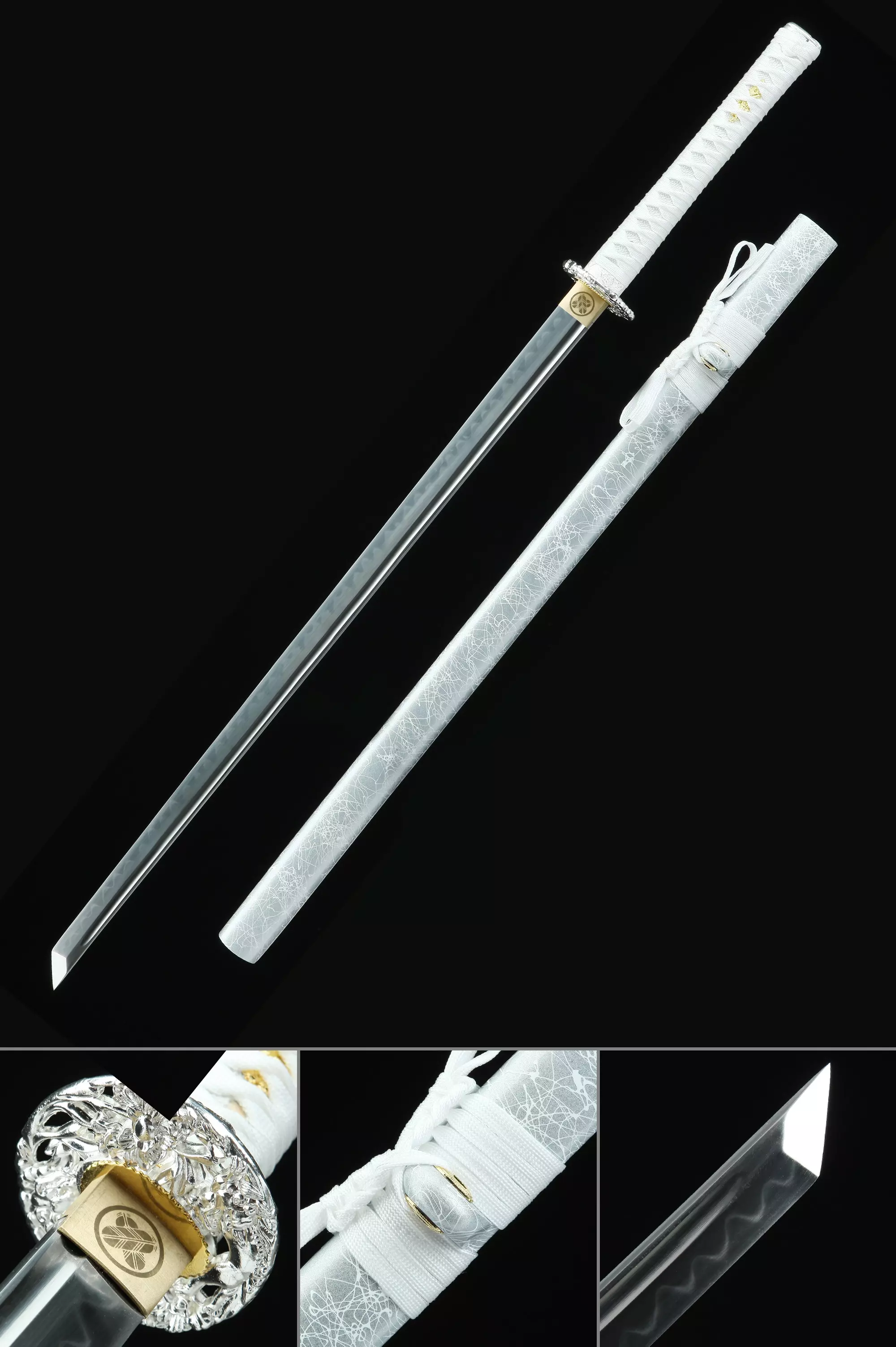 Handmade Chokuto Ninjato Sword T10 Carbon Steel Real Hamon - Image 1