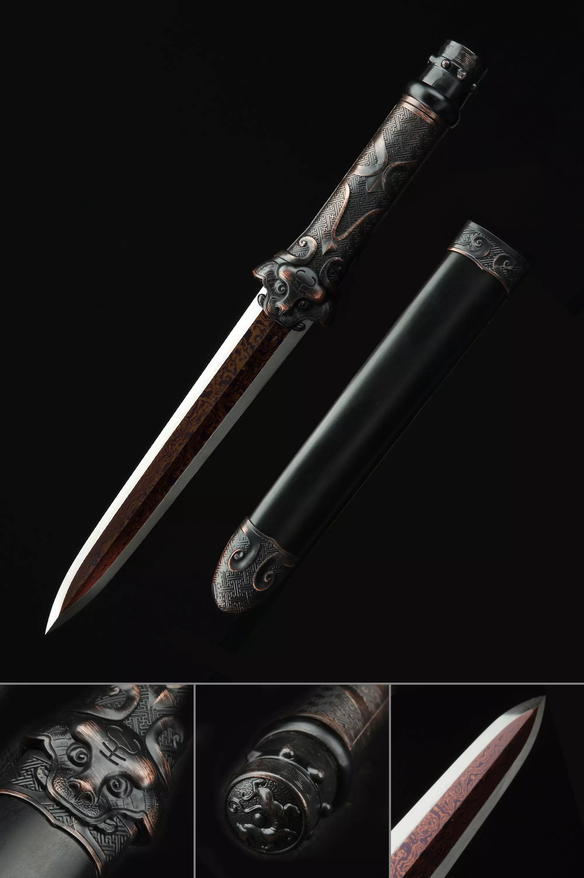 Handmade Japanese Double Edge Tanto Sword Full Tang - Image 1