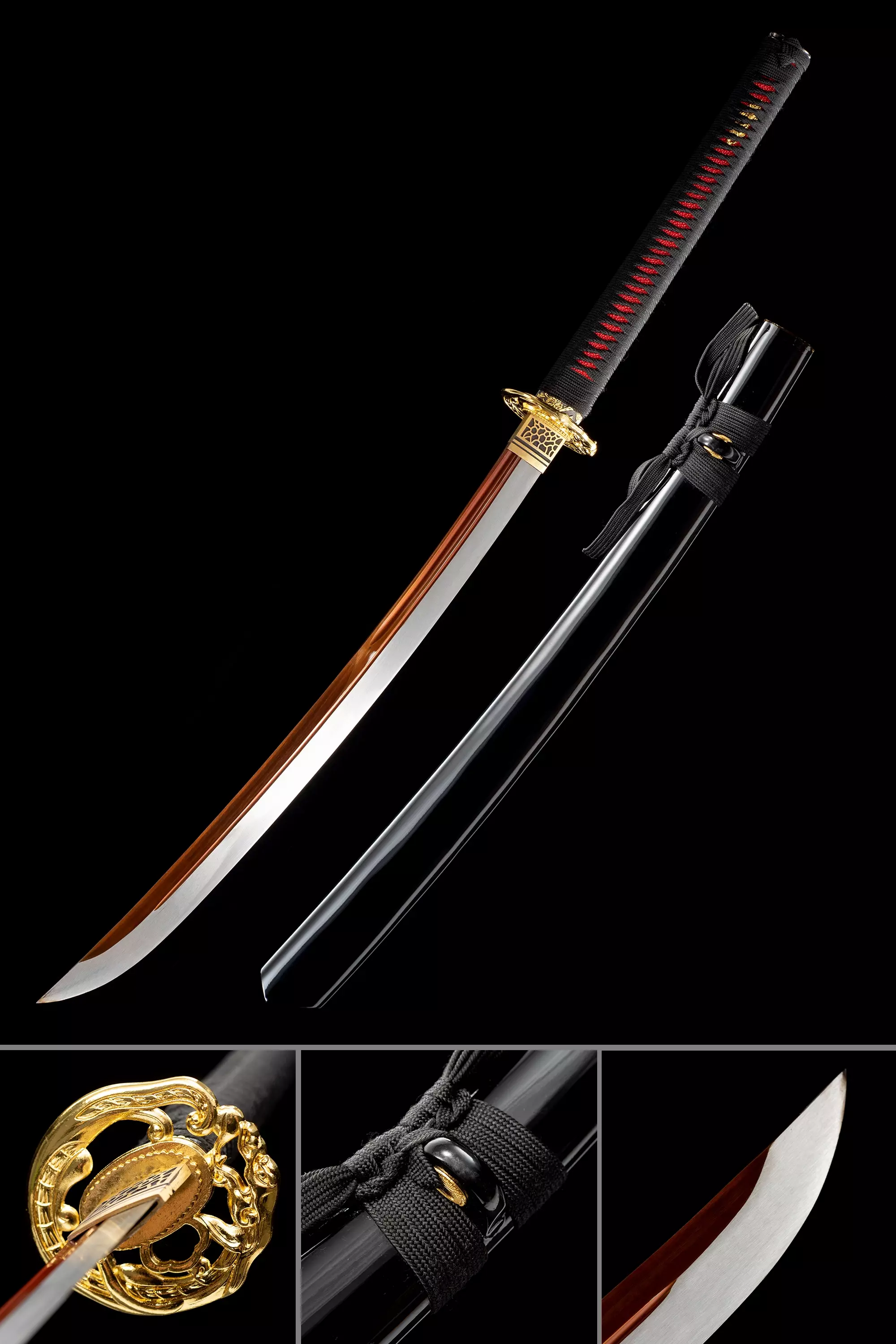 Handmade Japanese (ロングドラゴン) Naginata Sword With Red Blade - Image 1