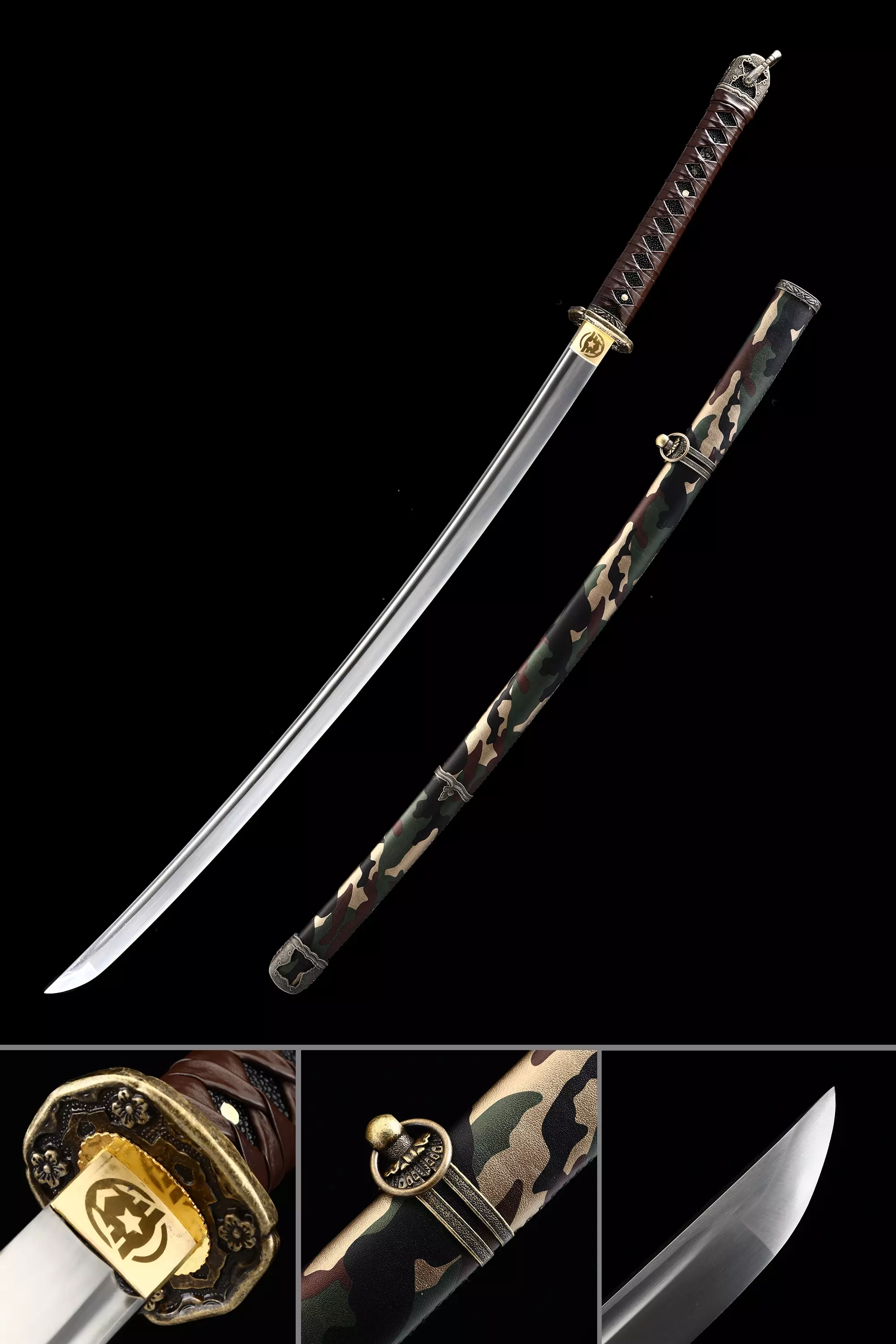 Wwii Japanese Army Officer's Shin Gunto Samurai Sword Type 98 With Camouflage Scabbard - Image 1